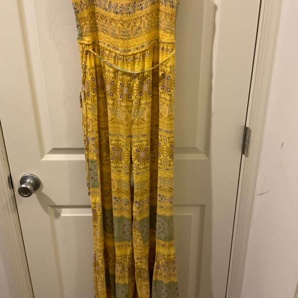 Forever 21 Yellow Multicolor Smocked Top